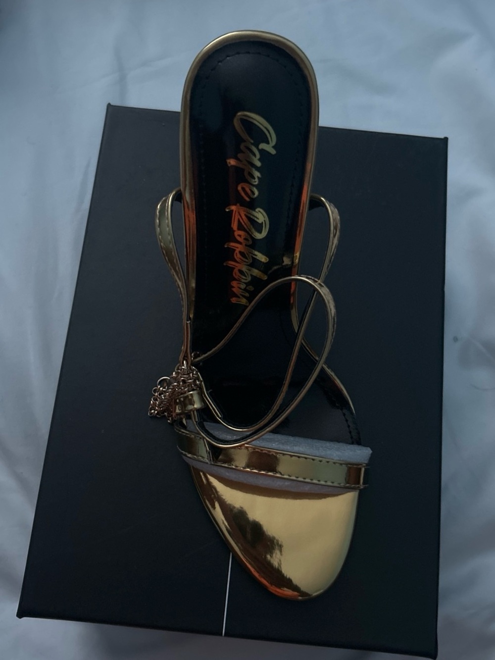 Cape Robbin Metallic Gold Strappy Mule